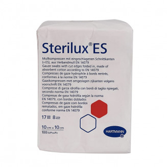 Sterilux ES γάζα, μη αποστειρωμένη, 17 κλωστών, 10x10cm - HARTMANN